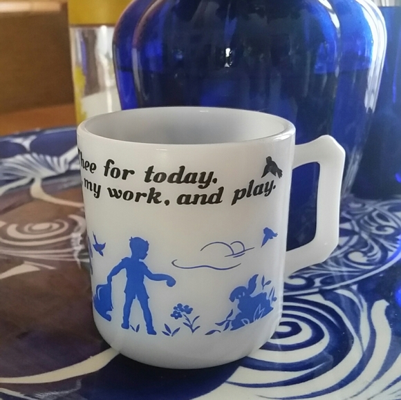 HAZEL ATLAS 50's MUG Childs Prayer VINTAGE - Picture 2 of 4